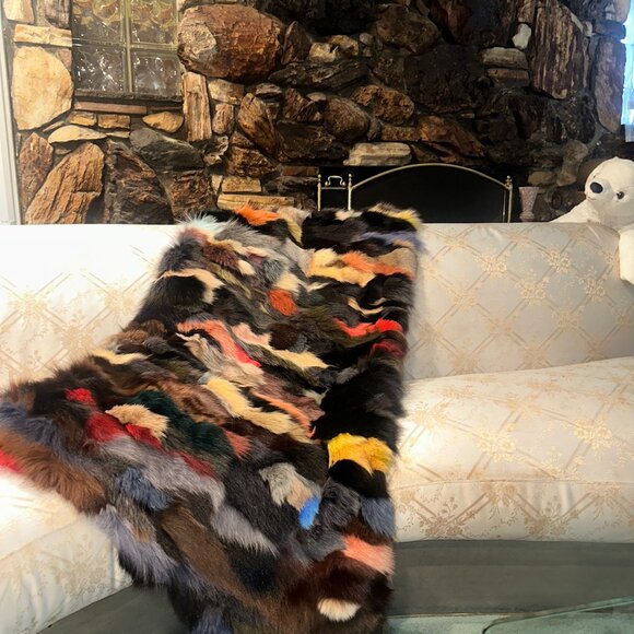 Other - Luxurious Multi-Colored Fox Fur Blanket